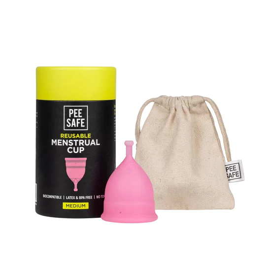 PeeSafe Reusable Menstrual Cup with Medical Grade Silcone for Women - Medium 1pcs MRP 559
