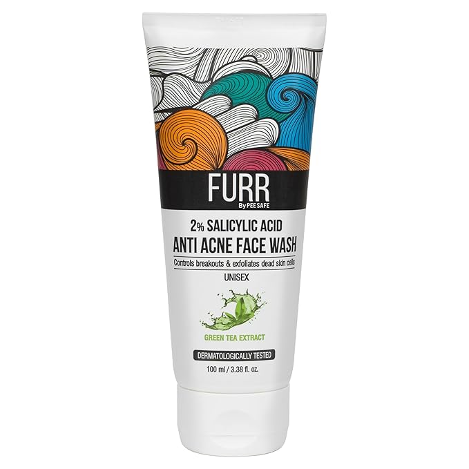 PeeSafe Furr 2% Salicylic Acid & Green Tea Anti Acne Face Wash 100mL MRP 399