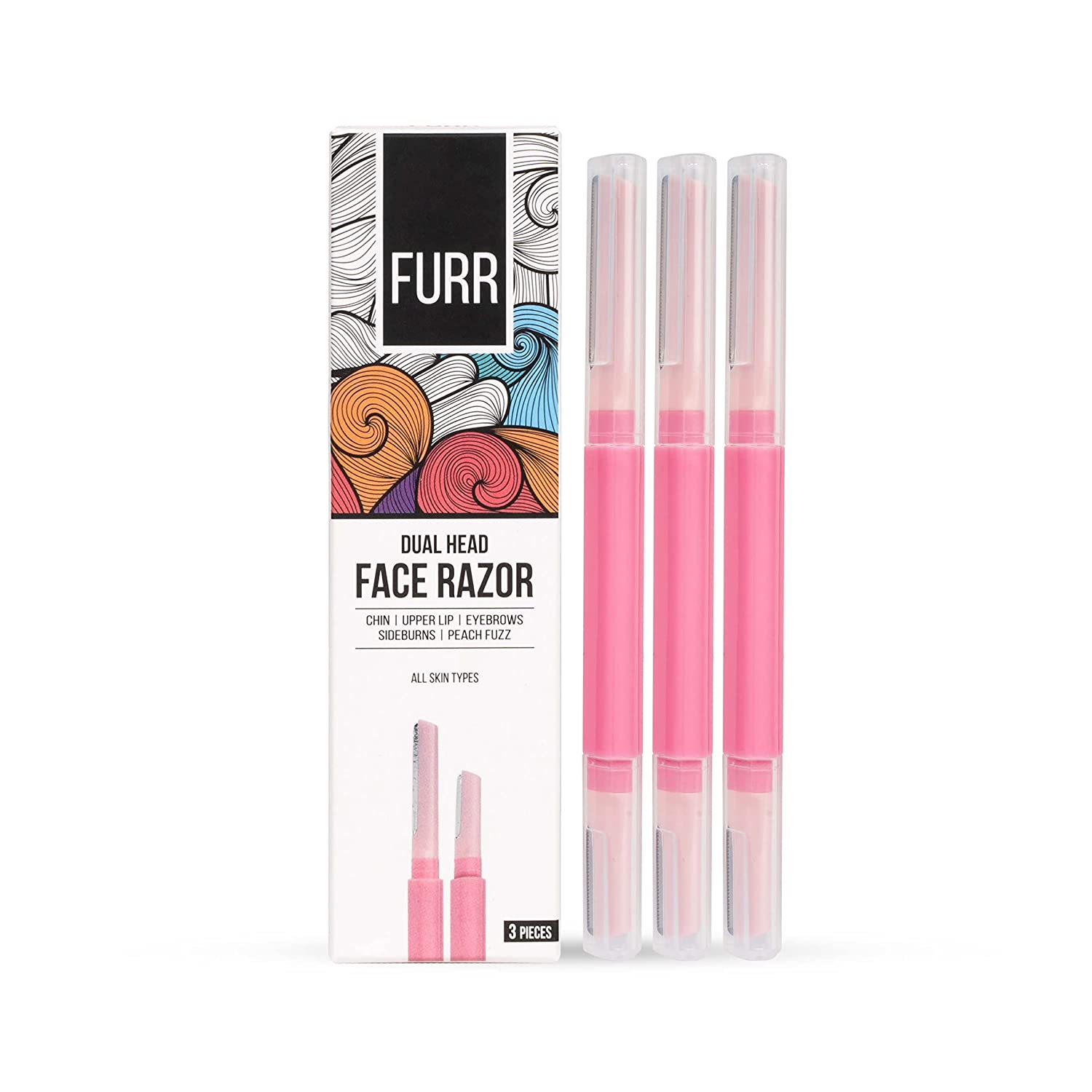 PeeSafe Furr Dual Head Face Razor Razors 3pcs MRP 559