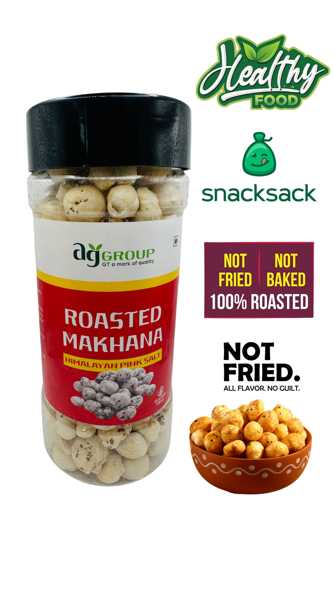 Makhana Fox Nuts Roasted Himalayan Pink Salt Mix  Snacks MRP 300