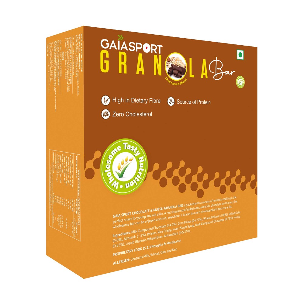 Gaia Chocolate & Muesli Granola Bar (Pack of 12)