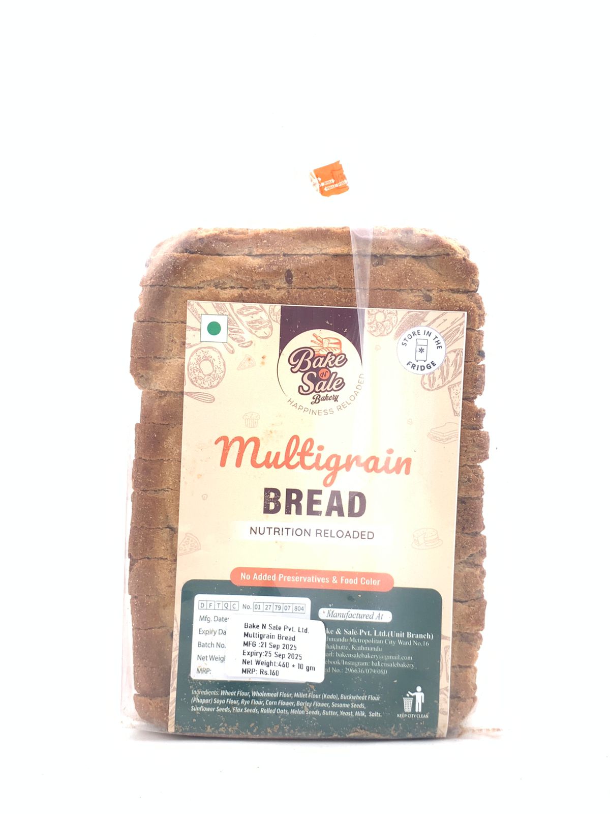 Bake N Sale Multigrain Bread 460g MRP 160